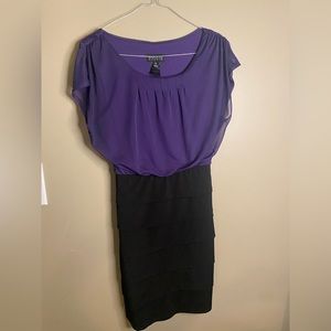 black and purple vintage business dress